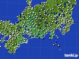 2015年12月27日の東海地方のアメダス(風向・風速)