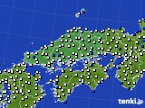 中国地方のアメダス実況(風向・風速)(2015年12月27日)