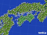 2015年12月27日の四国地方のアメダス(風向・風速)