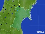 2015年12月28日の宮城県のアメダス(積雪深)