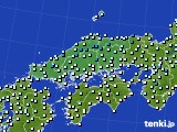 2015年12月28日の中国地方のアメダス(気温)