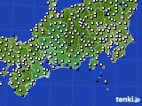 2015年12月28日の東海地方のアメダス(風向・風速)