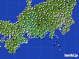 2015年12月28日の東海地方のアメダス(風向・風速)