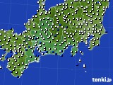 2015年12月31日の東海地方のアメダス(風向・風速)