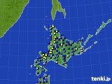 北海道地方のアメダス実況(積雪深)(2016年01月01日)