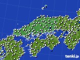 2016年01月01日の中国地方のアメダス(風向・風速)