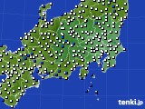 関東・甲信地方のアメダス実況(風向・風速)(2016年01月05日)