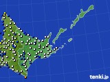 道東のアメダス実況(風向・風速)(2016年01月05日)