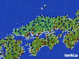 中国地方のアメダス実況(日照時間)(2016年01月07日)