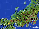 北陸地方のアメダス実況(日照時間)(2016年01月08日)