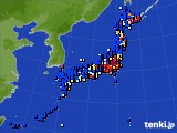 アメダス実況(日照時間)(2016年01月08日)