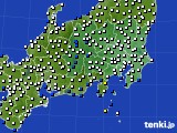 関東・甲信地方のアメダス実況(風向・風速)(2016年01月08日)