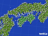 四国地方のアメダス実況(風向・風速)(2016年01月08日)