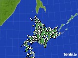 北海道地方のアメダス実況(風向・風速)(2016年01月09日)