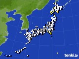 2016年01月10日のアメダス(風向・風速)