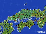 中国地方のアメダス実況(日照時間)(2016年01月11日)