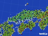 中国地方のアメダス実況(日照時間)(2016年01月12日)