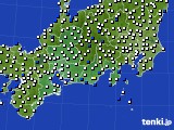 東海地方のアメダス実況(風向・風速)(2016年01月13日)