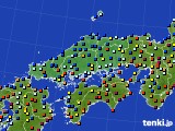 中国地方のアメダス実況(日照時間)(2016年01月14日)