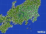 2016年01月14日の関東・甲信地方のアメダス(風向・風速)