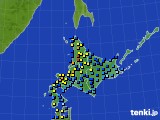 北海道地方のアメダス実況(積雪深)(2016年01月16日)