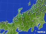 北陸地方のアメダス実況(降水量)(2016年01月18日)