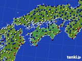 四国地方のアメダス実況(日照時間)(2016年01月18日)