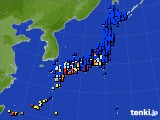 アメダス実況(日照時間)(2016年01月18日)