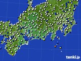 2016年01月18日の東海地方のアメダス(風向・風速)