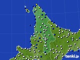 2016年01月18日の道北のアメダス(風向・風速)