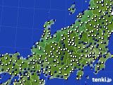 北陸地方のアメダス実況(風向・風速)(2016年01月19日)