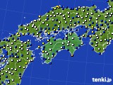 2016年01月19日の四国地方のアメダス(風向・風速)