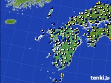 2016年01月19日の九州地方のアメダス(風向・風速)