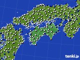 四国地方のアメダス実況(風向・風速)(2016年01月20日)