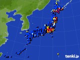 アメダス実況(日照時間)(2016年01月21日)