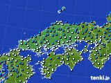 2016年01月21日の中国地方のアメダス(気温)