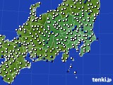 関東・甲信地方のアメダス実況(風向・風速)(2016年01月21日)