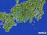 2016年01月21日の東海地方のアメダス(風向・風速)