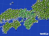 近畿地方のアメダス実況(風向・風速)(2016年01月21日)