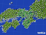 近畿地方のアメダス実況(風向・風速)(2016年01月22日)