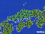 中国地方のアメダス実況(日照時間)(2016年01月23日)