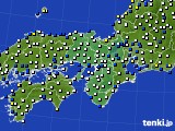 近畿地方のアメダス実況(風向・風速)(2016年01月24日)