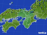 近畿地方のアメダス実況(積雪深)(2016年01月25日)