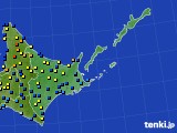 2016年01月25日の道東のアメダス(積雪深)