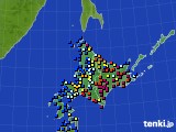 北海道地方のアメダス実況(日照時間)(2016年01月25日)