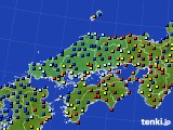 中国地方のアメダス実況(日照時間)(2016年01月25日)