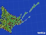 道東のアメダス実況(日照時間)(2016年01月25日)