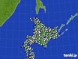 北海道地方のアメダス実況(風向・風速)(2016年01月25日)