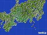 2016年01月25日の東海地方のアメダス(風向・風速)