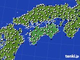 2016年01月25日の四国地方のアメダス(風向・風速)